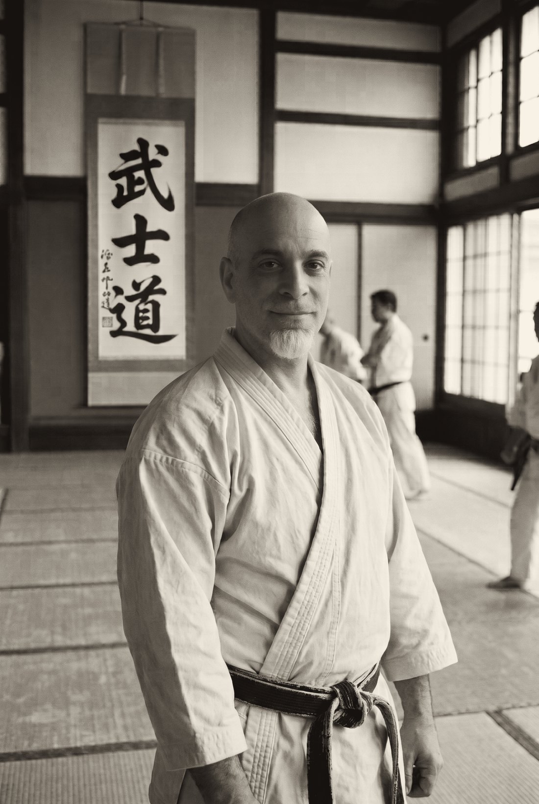 Posture de taijutsu, mains levées